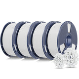 SUNLU PLA+2.0 3D Printer Filament Bundle, 4KG Upgrade PLA+ Filament 1.75mm, Tougher and Stronger, Dimensional Accuracy +/-0.02mm, 1KG per Spool, 4 Packs, 4KG Total, Black+White+Klein Blue+Red