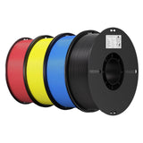 Creality 3D Printer Filament 1.75mm 4KG, PLA Filament Bulk +/- 0.02mm, 4 Pack 1kg Spool(2.2lbs) 3D Printing Filament Fits for Most FDM 3D Printers, Black White Blue Red