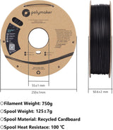 Polymaker PolyDissolve S1 PVA Filament, 1.75mm, 750g, Water Soluble Support for PLA/TPU/PVB/Nylon 3D Printer Filament