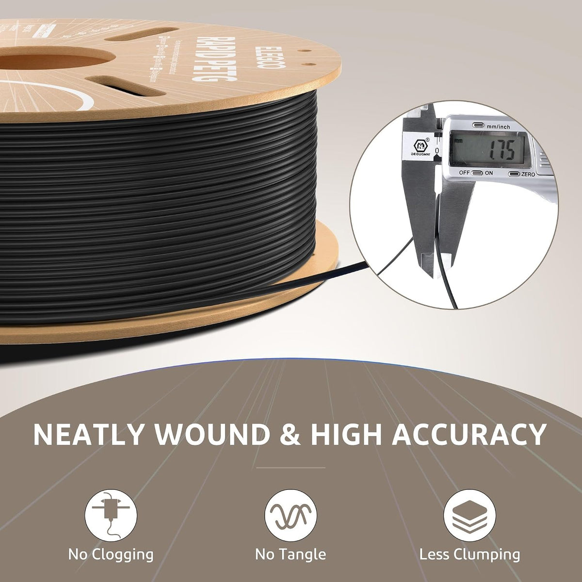 ELEGOO Rapid PETG Filament 1.75mm Bundle 4KG, High Speed 30-600mm/s 3D Printer Filament Accuracy +/- 0.02 mm, 1kg Cardboard Spool(2.2lbs), Fits for Most FDM 3D Printers(Black, White, Blue, Red)