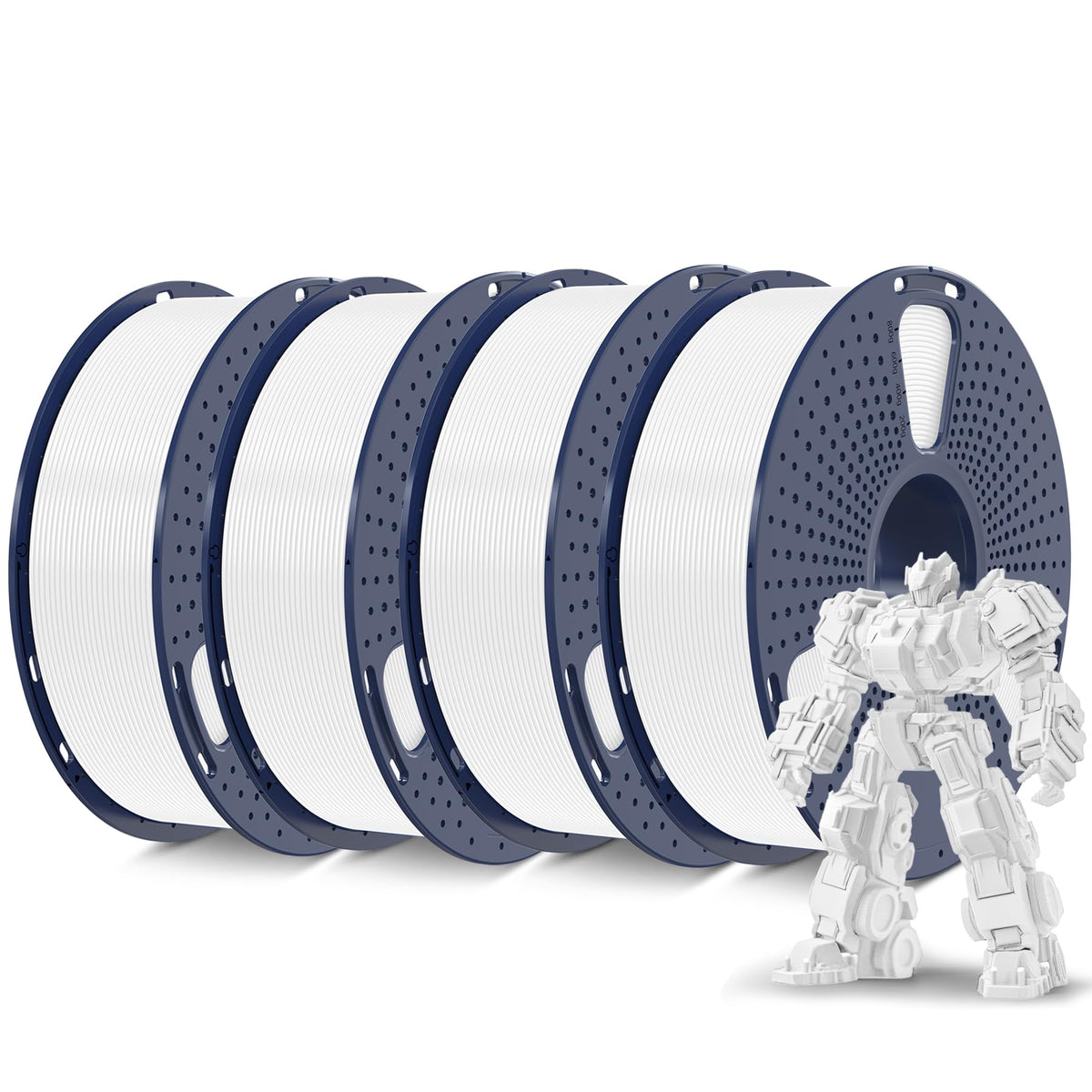 SUNLU 3D Printer Filament Bundle, PLA Plus Filament 10KG 1.75mm, Neatly Wound Filament for Most 3D Printer, 10 Colors, 1kg Spool, Black+White+Grey+Green+Blue+Grassgreen+Bluegrey+Pureyellow+Red+Orange