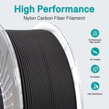 YXPOLYER Carbon Fiber Nylon Filament 3D Printer Filament PA6-CF Filament 1.75mm 1kg with PC Spool, PA6 CF 3D Printing Filament