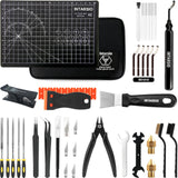 59pcs 3D Printer Tools Kit with Hard Case, 3D Printer Accessories incl Deburring Tool, Digital Caliper, Hygrometer, Nozzle Clog Poke, Pilers, Flush Cutter, for Bambu Lab, Ender 3, FDM/SLA Printers etc