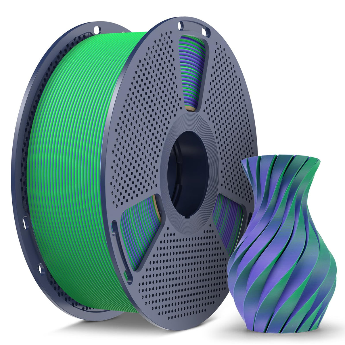 Matte PLA Filament 1.75mm, 4kg(8.8lbs) SUNLU 3D Printer Filament, Matte Surface Texture, No Clogging, Less Brittle, Black+White+Klein Blue+Olive Green