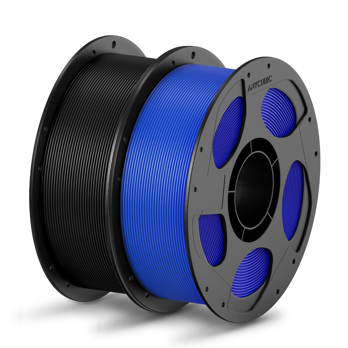 ANYCUBIC PLA Filament 1.75mm Bundle, 3D Printing PLA Filament 1.75mm Dimensional Accuracy +/- 0.02mm, 1KG Reusable Spool (2.2 lbs), 4KG Black + White + Blue + Red