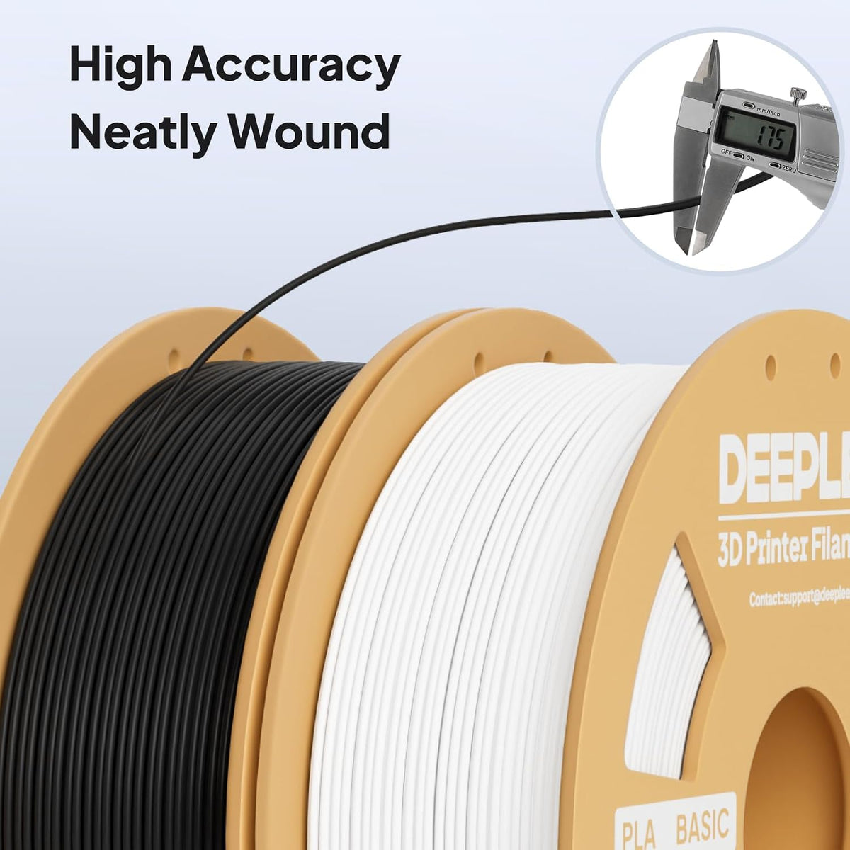 PLA Basic 1.75mm 3D Printer Filament, 3D Printing Filament with Dimensional Accuracy +/- 0.02 mm, Neatly Wound, No Clogging, Best for Beginners, Fits for Most FDM 3D Printers 4KG Black