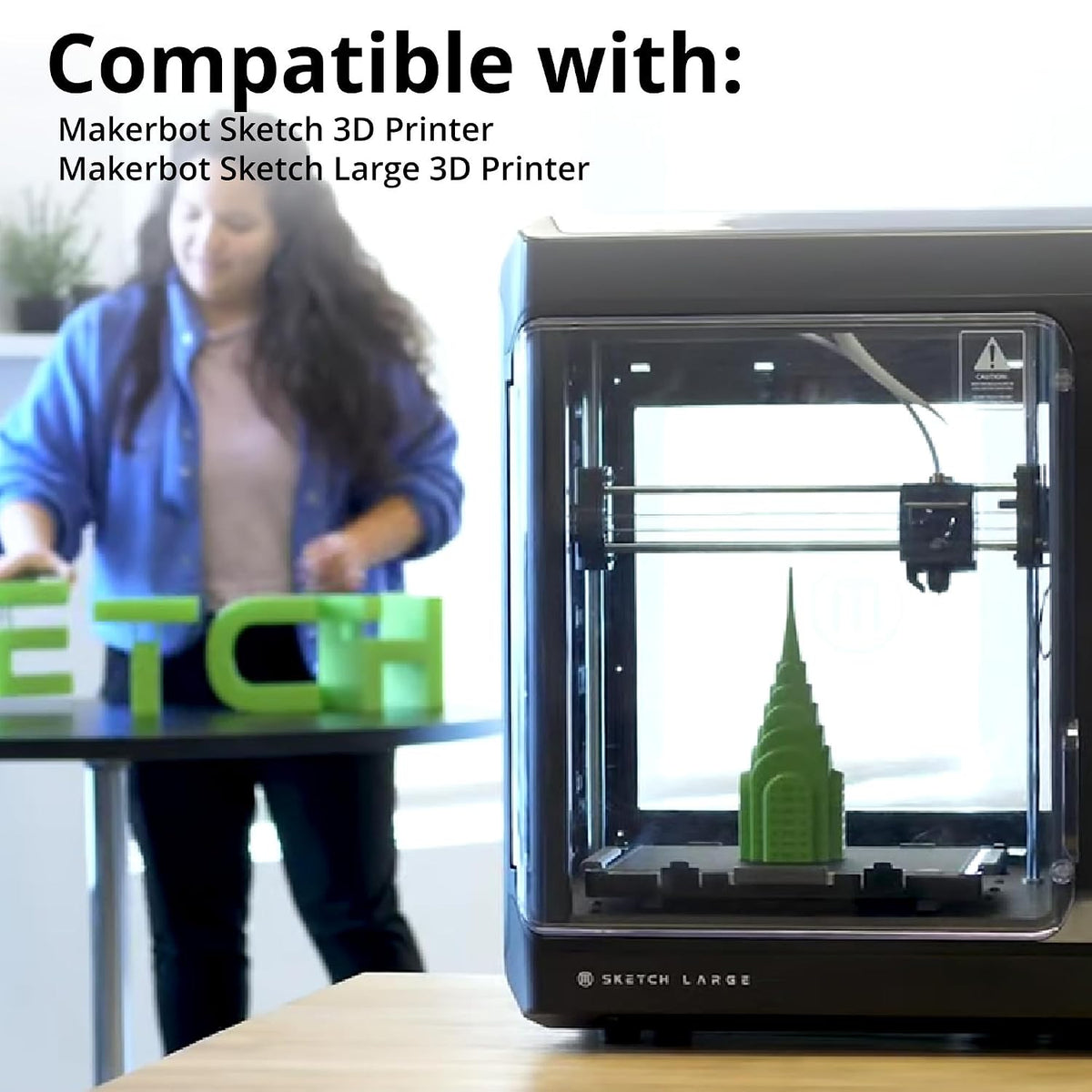 MakerBot 375-0048A Sketch PLA Filament for Sketch 3D Printer and Sketch Large 3D Printer (True Black, 2.2Lb)