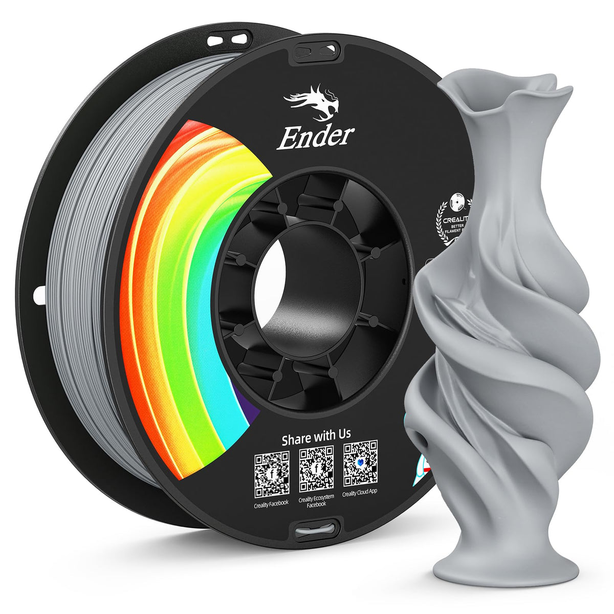 Creality Matte PLA Plus Filament 1.75mm, Low Warping, Minimal Layer Lines, Dimensional Accuracy +/- 0.02mm, 4kg (8.8lb) 3D Printer PLA+ Filament Bundle, Matte Black (4 Pack)