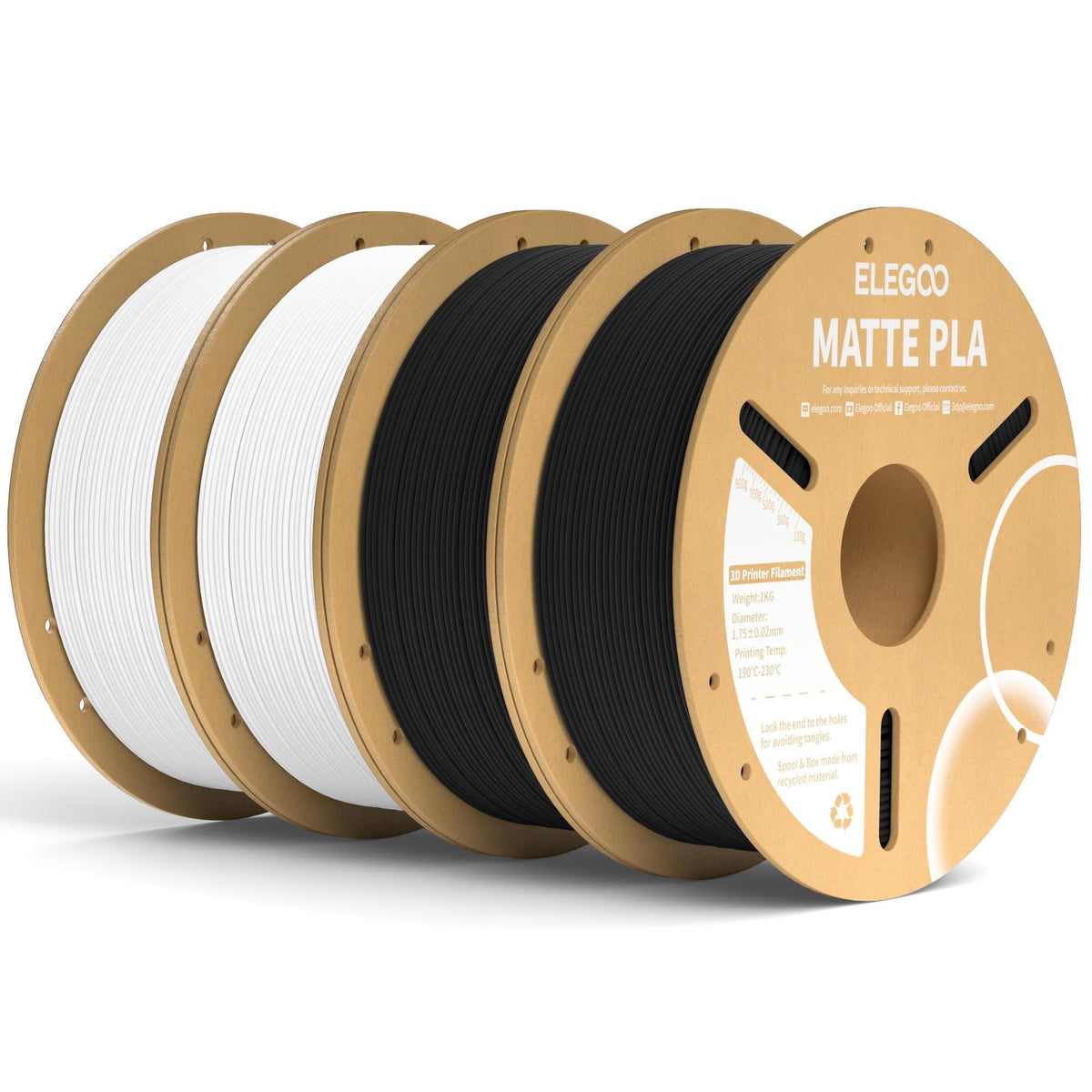 ELEGOO Matte PLA 3D Printer Filament Bundle 1.75mm, 8 Colors 250g Spool Dimensional Accuracy +/- 0.02mm, 8 Pack Multicolors Fits for Most FDM 3D Printers