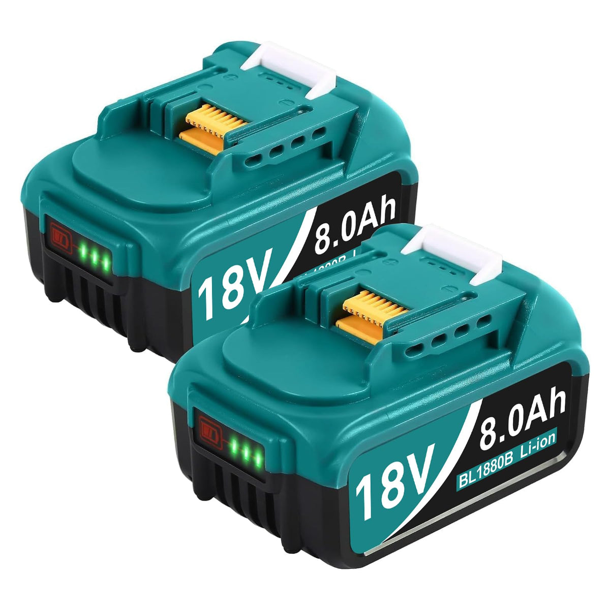 Twupixy 2Pack 18-Volt Replace for Makita 18V Battery BL1860B, Replacement Batteries Compatible with Makita BL1860 BL1820 1830B 1840B 1850B, Fit with Original makita 18V Battery Chargers