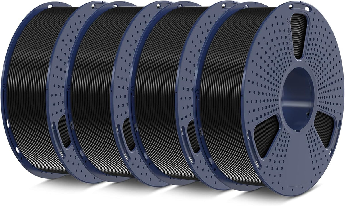 SUNLU PETG Filament 1.75mm 4KG Bundle (4x1kg Black),Good Layer Adhesion,Weather-Resistant & High Impact for Outdoor Parts and Mechanical Gears, Less Stringing, Dimensional Accuracy +/- 0.02mm.