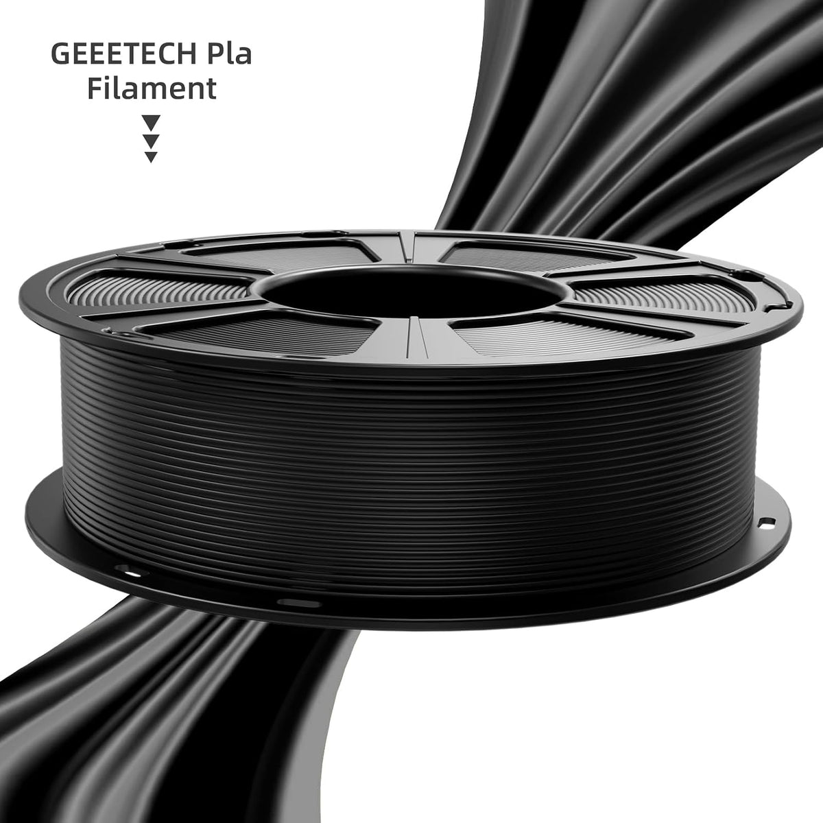 GEEETECH 6KG 3D Printer Filament Bundle - Black PLA Filament 1.75mm ±0.02mm (6 Spools, 1KG Each) - High Precision, Low Warping, 3D Printing Filament Fits Most FDM 3D Printers