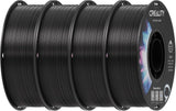 Creality ABS Filament 1.75mm Black 4 kg, 3D Printer Filament Bundle, Excellent Resistance, Odorless Non-Toxic, Stability, Tough, 4 Pack(8.8 lbs) (Black 4-Pack)