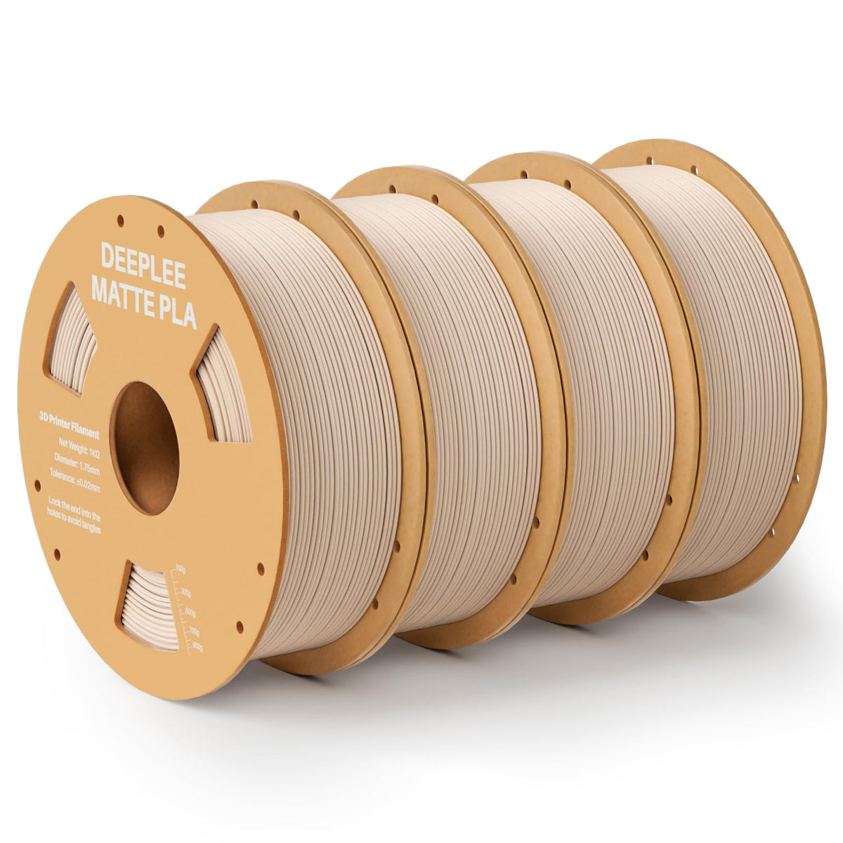 Matte PLA Filament 1.75mm, 3D Printer Filament Dimensional Accuracy +/- 0.02mm, No Clogging, Higher Toughness, Cardboard Spool 3D Filament, 4 Pack Black