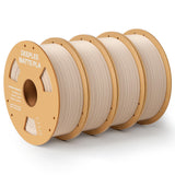 Matte PLA Filament 1.75mm, 3D Printer Filament Dimensional Accuracy +/- 0.02mm, No Clogging, Higher Toughness, Cardboard Spool 3D Filament, 4 Pack Black