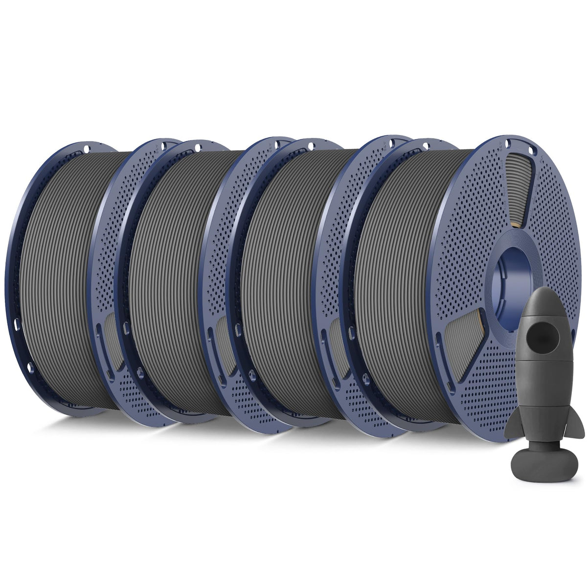 SUNLU 4KG 3D Printer Filament Bundle PLA Matte 1.75mm, Neatly Wound Filament with Matte Finish, Print with 99% FDM 3D Printers, 1kg Spool (2.2lbs), 4 Packs, Black*4