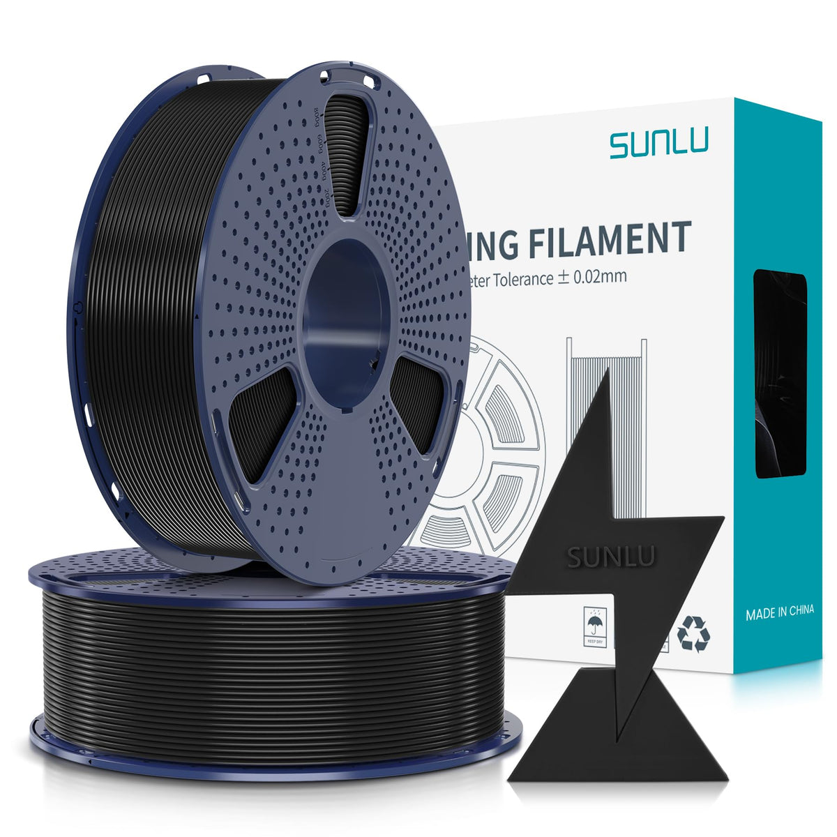 SUNLU High Speed PLA Filament Mini Pack, 30mm/s - 600mm/s Print Range, High Flow Speedy 3D Printer PLA Filament Bundle, 250g/Spool, Black+White+Green+Blue+Red+Orange+Yellow+Pink
