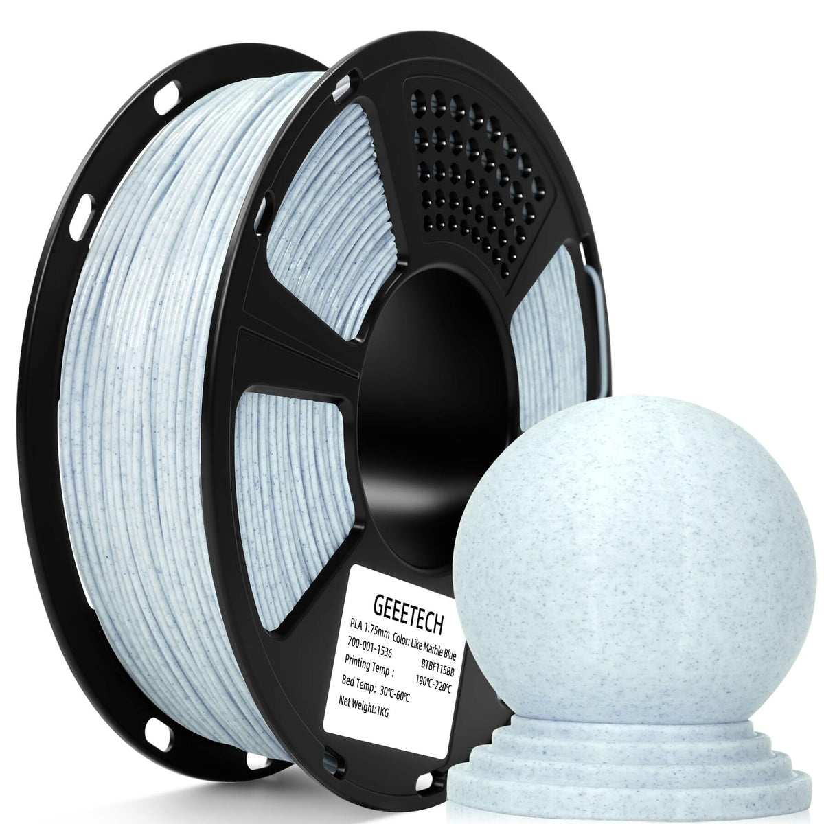 GEEETECH 6KG 3D Printer Filament Bundle - Black PLA Filament 1.75mm ±0.02mm (6 Spools, 1KG Each) - High Precision, Low Warping, 3D Printing Filament Fits Most FDM 3D Printers