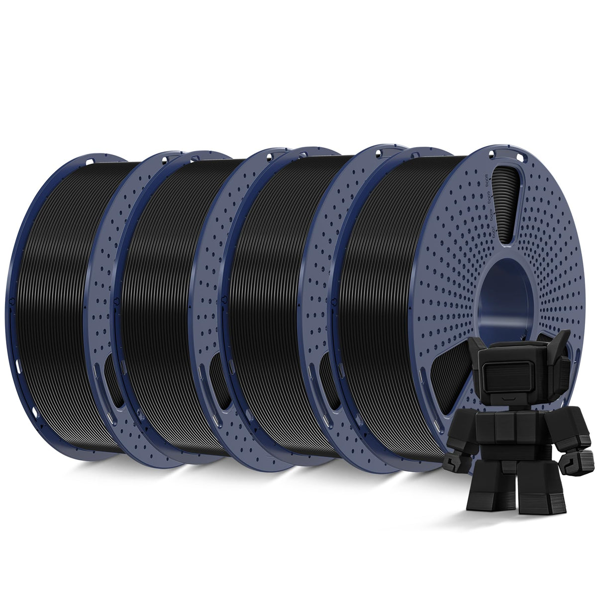 SUNLU High Speed PLA Filament Mini Pack, 30mm/s - 600mm/s Print Range, High Flow Speedy 3D Printer PLA Filament Bundle, 250g/Spool, Black+White+Green+Blue+Red+Orange+Yellow+Pink