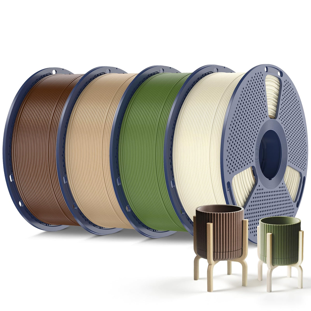 250g PLA Filament 1.75mm Bundle, SUNLU 3D Printer Filament Neatly Wound, Individually Vacuum Packed, 250g Spool, 8 Rolls, White+Red+Orange+Yellow+Green+Blue+Cyan+Purple