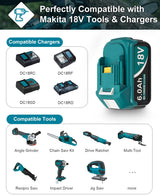 Twupixy 2Pack 18-Volt Replace for Makita 18V Battery BL1860B, Replacement Batteries Compatible with Makita BL1860 BL1820 1830B 1840B 1850B, Fit with Original makita 18V Battery Chargers