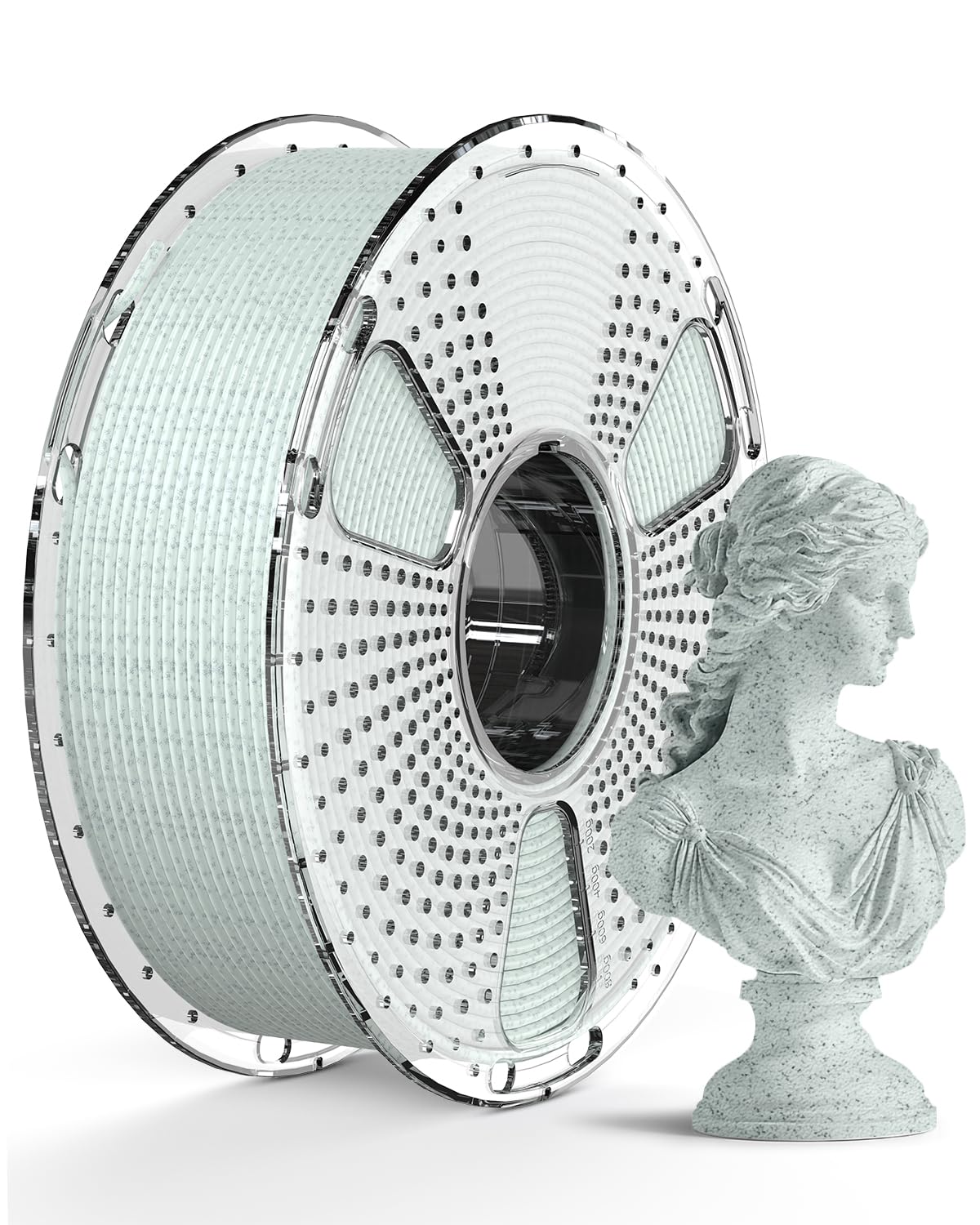 SUNLU 3D Printer Filament Bundle PLA Filament 1.75mm, Individually Vacuum Packed, 0.25kg per Spool, 2kg in Total, 8 Pack, Black+Bone White+Grey+Brown+Red+Blue+Olive Green+Wood