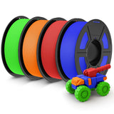 JAYO Rapid Matte PETG Filament 1.75mm 4.4KG Bundle, PETG Matte 3D Printer Filament 4.4kg, 1.1kg per Spool, Pack of 4, Black+White+Blue+Red