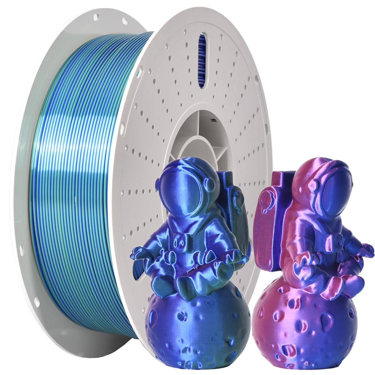 PINBALL Silk Rainbow PLA 3D Printer Filament 1.75mm Shiny Multi-Color Changing Filament 3D Printing PLA Filament Dimensional Accuracy +/- 0.02mm 500g*4 Silk Rainbow