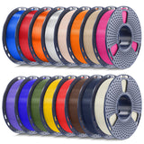 250g PLA Filament 1.75mm Bundle, SUNLU 3D Printer Filament Neatly Wound, Individually Vacuum Packed, 250g Spool, 8 Rolls, White+Red+Orange+Yellow+Green+Blue+Cyan+Purple