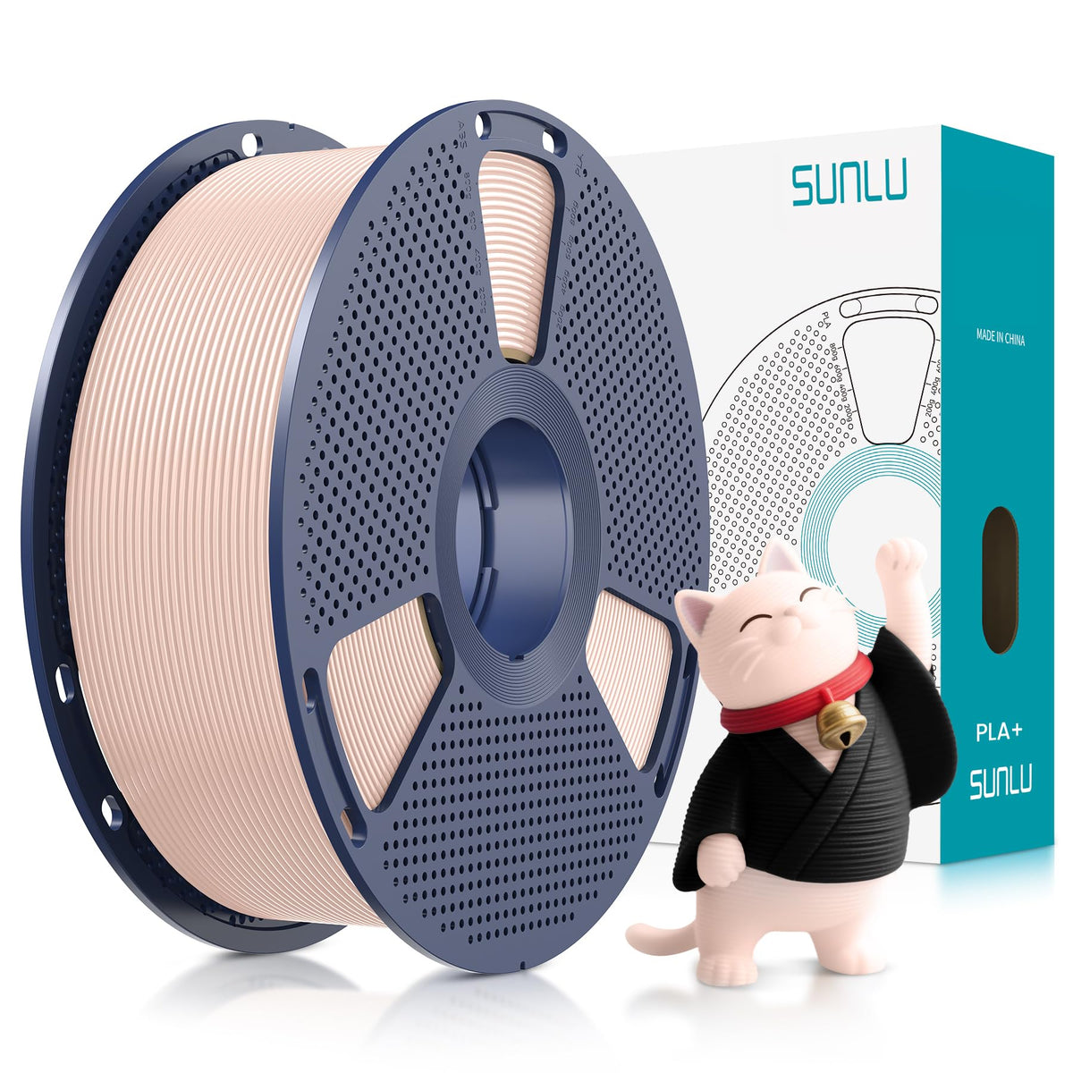 SUNLU 3D Printer Filament Bundle, PLA Plus Filament 10KG 1.75mm, Neatly Wound Filament for Most 3D Printer, 10 Colors, 1kg Spool, Black+White+Grey+Green+Blue+Grassgreen+Bluegrey+Pureyellow+Red+Orange