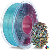 JAYO 3D Printer Filament Bundle, PLA Silk Filament Bundle Multicolor, Shiny Silk PLA Filament 1.75mm, Fast Color Change Rainbow, 250g Spool, 8 Rolls, 2kg in Total