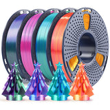 250g PLA Filament 1.75mm Bundle, SUNLU 3D Printer Filament Neatly Wound, Individually Vacuum Packed, 250g Spool, 8 Rolls, White+Red+Orange+Yellow+Green+Blue+Cyan+Purple