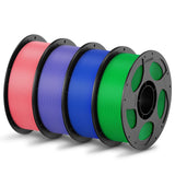 ANYCUBIC PLA Filament 1.75mm Bundle, 3D Printing PLA Filament 1.75mm Dimensional Accuracy +/- 0.02mm, 1KG Reusable Spool (2.2 lbs), 4KG Black + White + Blue + Red