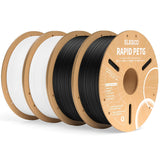 ELEGOO Rapid PETG Filament 1.75mm Bundle 4KG, High Speed 30-600mm/s 3D Printer Filament Accuracy +/- 0.02 mm, 1kg Cardboard Spool(2.2lbs), Fits for Most FDM 3D Printers(Black, White, Blue, Red)