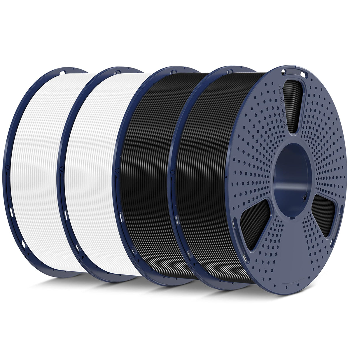 SUNLU 3D Printer Filament 10kg Bundle, Neatly Wound PLA Filament 1.75mm ±0.02mm, Individually Vacuum-Sealed,1kg per Spool, 10 Pack, (5 spools of Black and 5 spools of White)