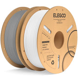 ELEGOO 250g PLA Plus Filament Bundle 1.75mm, 8 Colors 3D Printer Filaments Dimensional Accuracy +/- 0.02mm, 8 Pack 250g Spool, Black/White/Red/Dark Blue/Orange/Yellow/Sky Blue/Sea Green