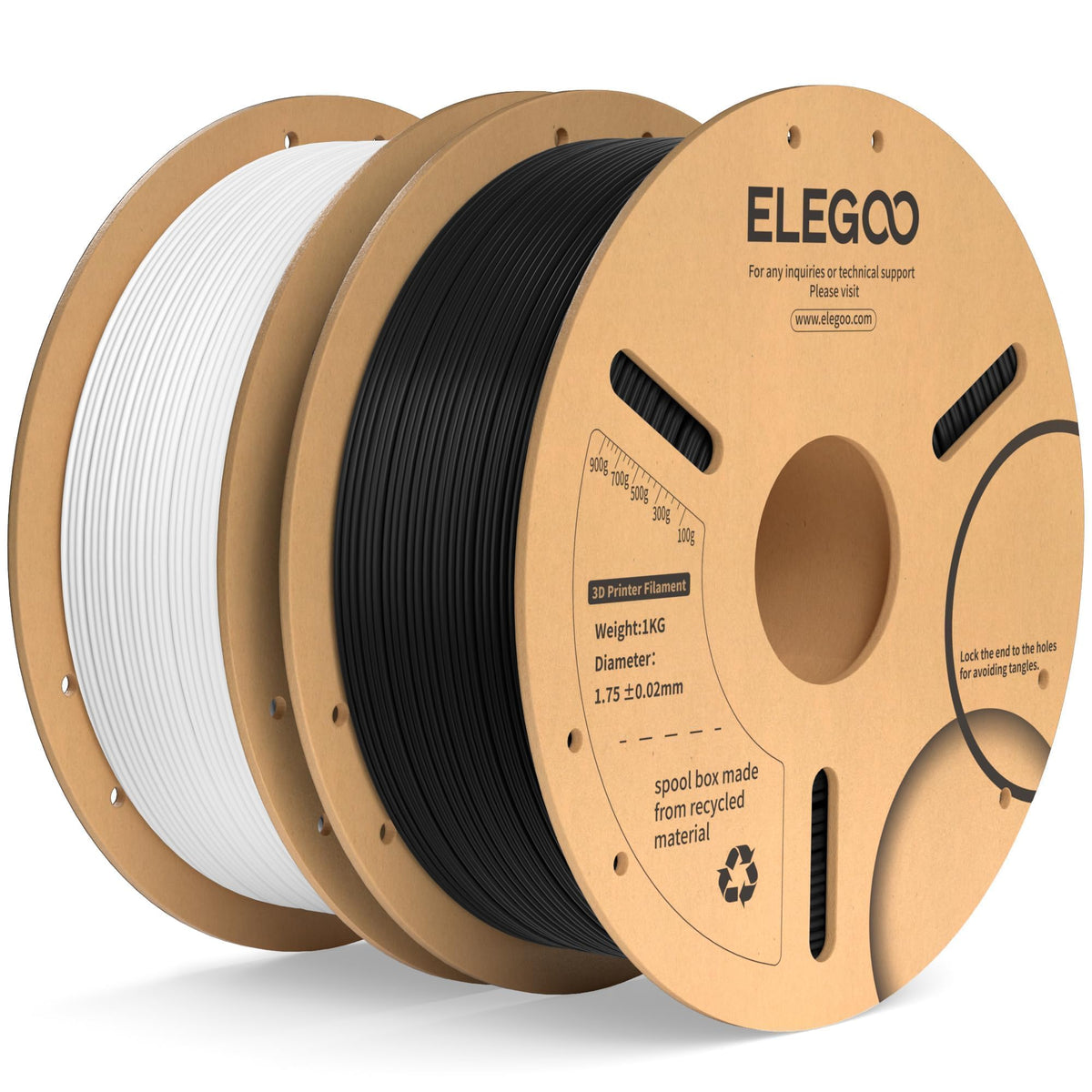 ELEGOO 250g PLA Plus Filament Bundle 1.75mm, 8 Colors 3D Printer Filaments Dimensional Accuracy +/- 0.02mm, 8 Pack 250g Spool, Black/White/Red/Dark Blue/Orange/Yellow/Sky Blue/Sea Green
