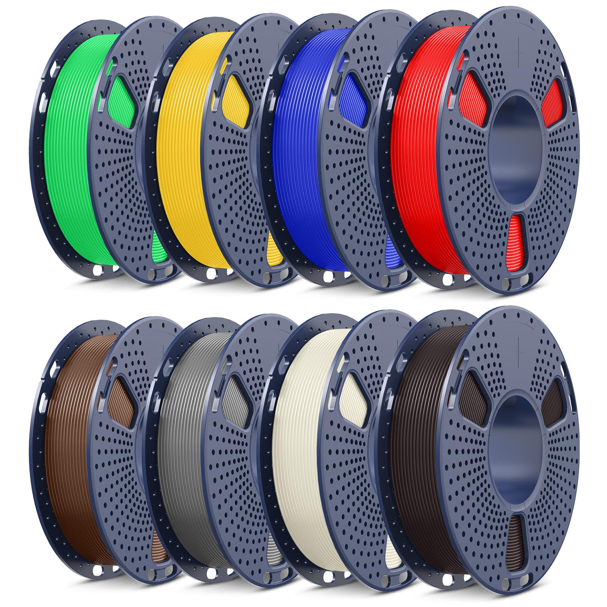 SUNLU PLA+2.0 3D Printer Filament Bundle, 4KG Upgrade PLA+ Filament 1.75mm, Tougher and Stronger, Dimensional Accuracy +/-0.02mm, 1KG per Spool, 4 Packs, 4KG Total, Black