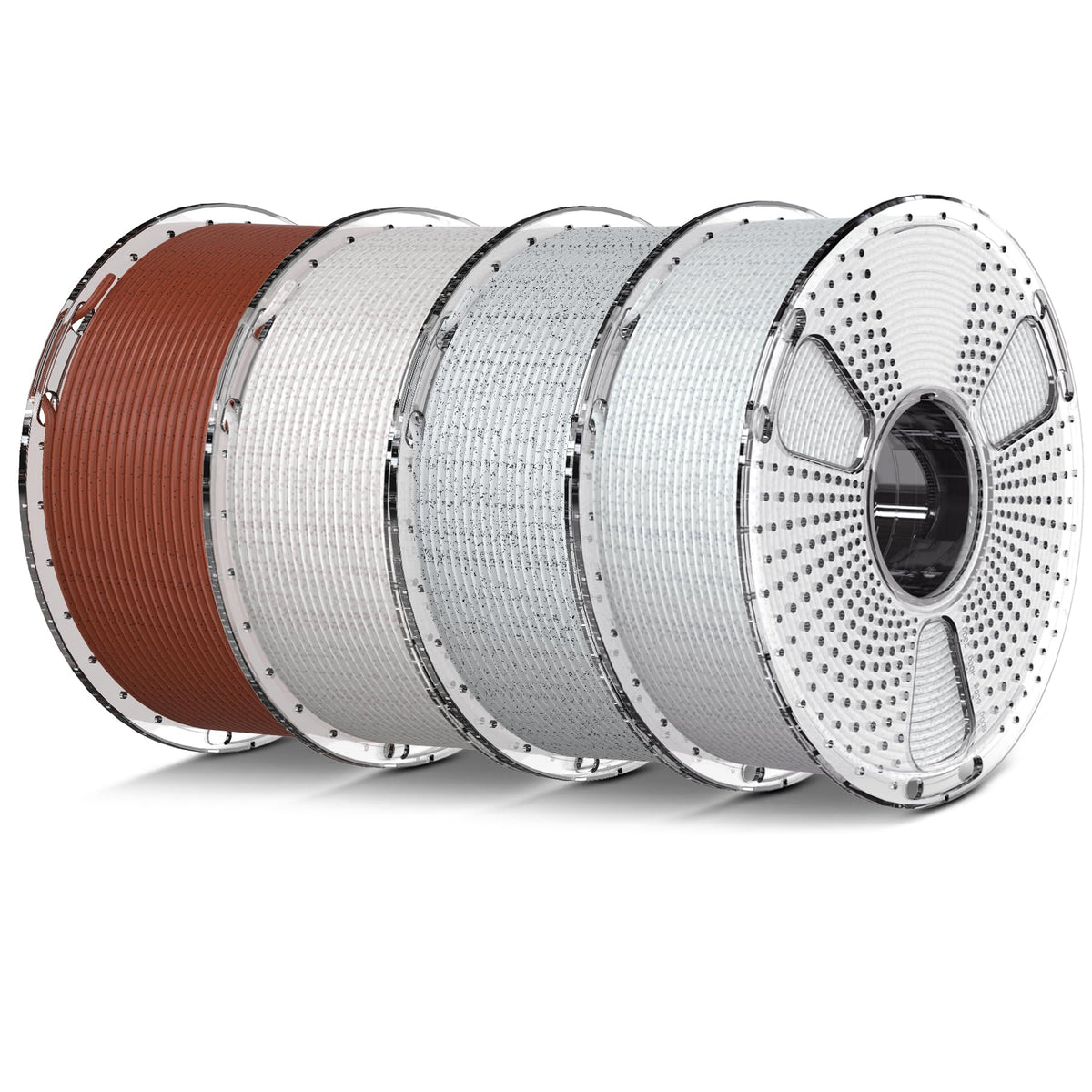 SUNLU 3D Printer Filament Bundle PLA Filament 1.75mm, Individually Vacuum Packed, 0.25kg per Spool, 2kg in Total, 8 Pack, Black+Bone White+Grey+Brown+Red+Blue+Olive Green+Wood