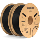 ELEGOO 250g PLA Plus Filament Bundle 1.75mm, 8 Colors 3D Printer Filaments Dimensional Accuracy +/- 0.02mm, 8 Pack 250g Spool, Black/White/Red/Dark Blue/Orange/Yellow/Sky Blue/Sea Green