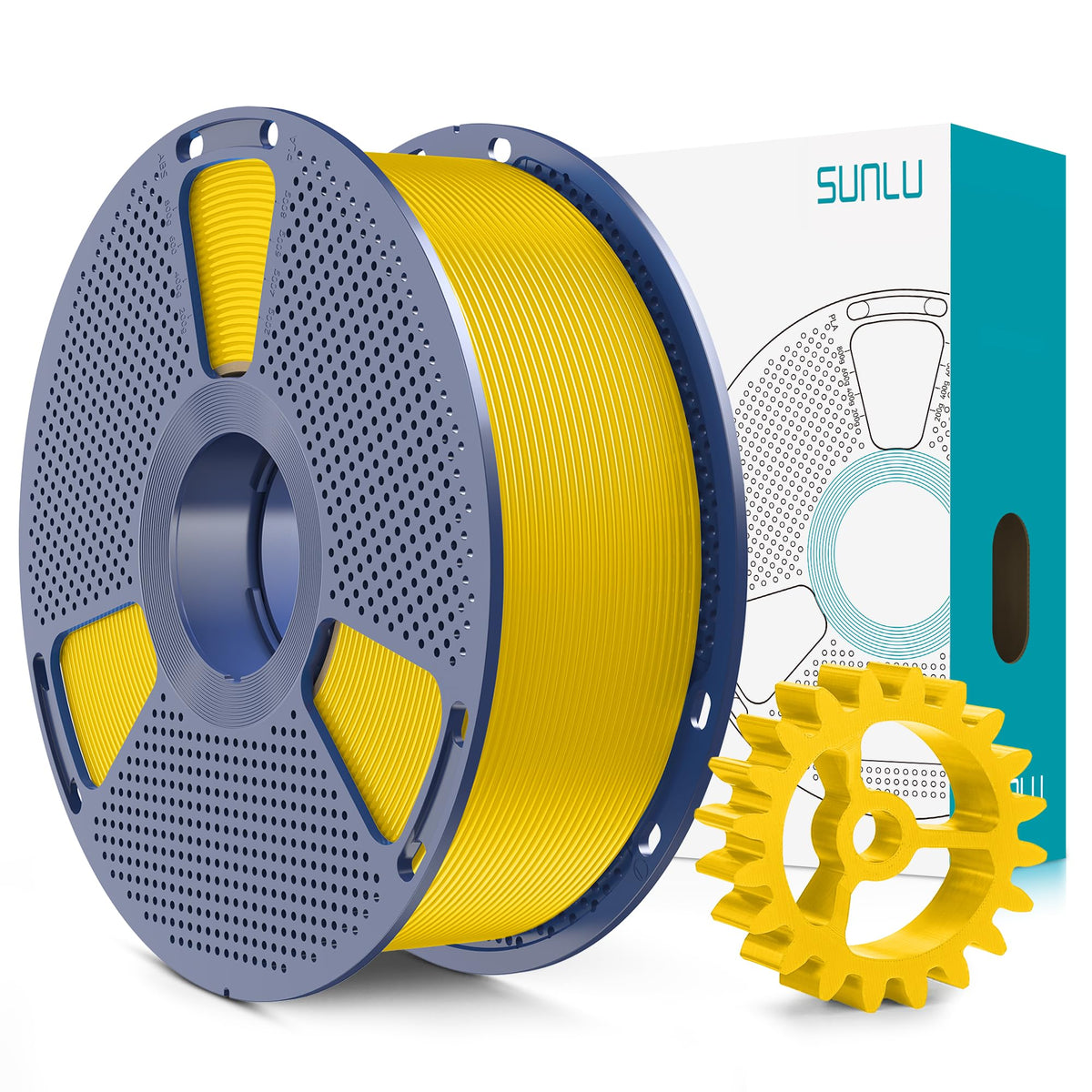 SUNLU PLA+2.0 3D Printer Filament Bundle, 4KG Upgrade PLA+ Filament 1.75mm, Tougher and Stronger, Dimensional Accuracy +/-0.02mm, 1KG per Spool, 4 Packs, 4KG Total, Black