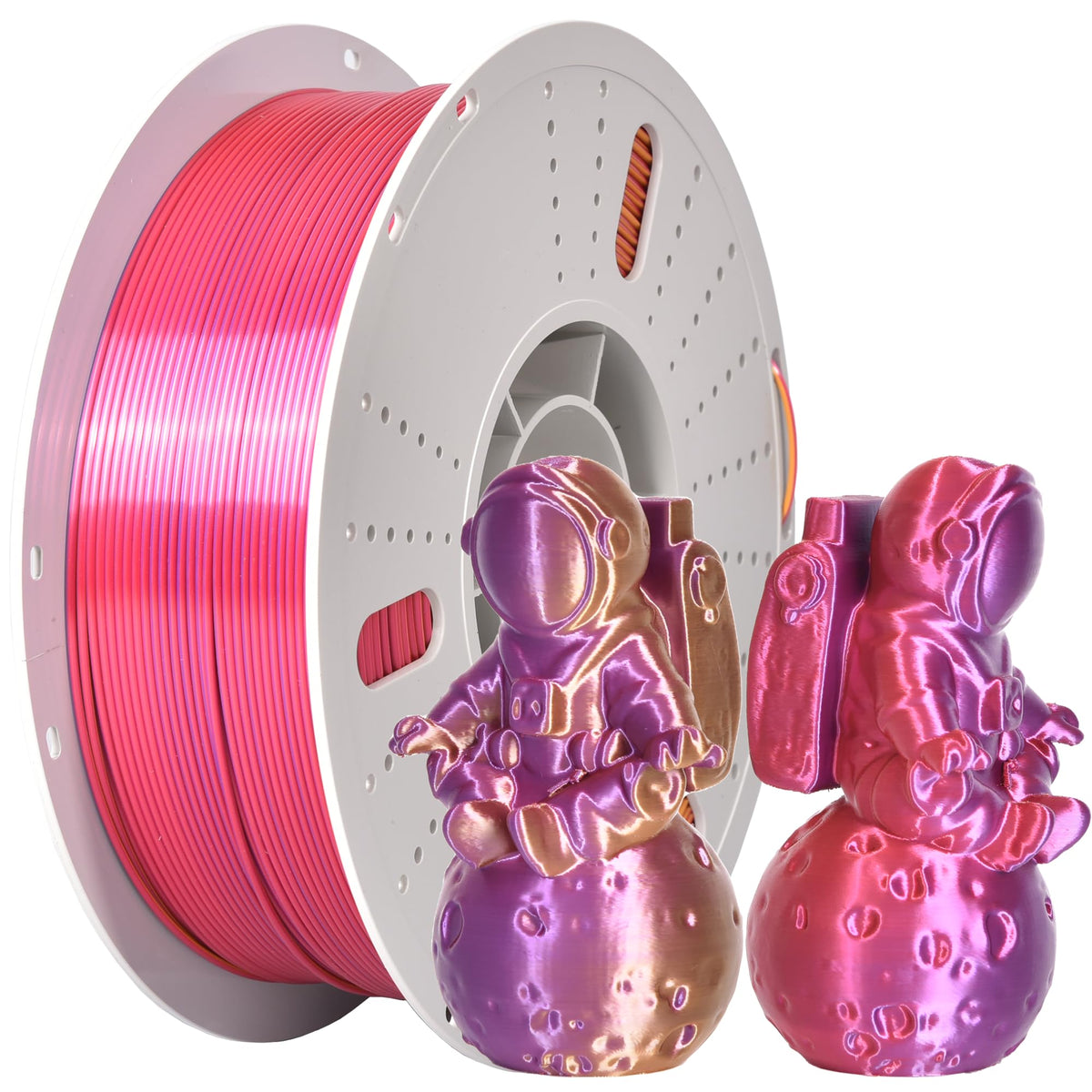 PINBALL Silk Rainbow PLA 3D Printer Filament 1.75mm Shiny Multi-Color Changing Filament 3D Printing PLA Filament Dimensional Accuracy +/- 0.02mm 500g*4 Silk Rainbow