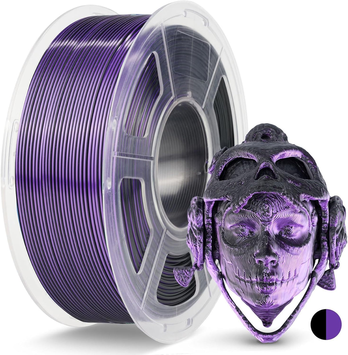 JAYO 3D Printer Filament Bundle, PLA Silk Filament Bundle Multicolor, Shiny Silk PLA Filament 1.75mm, Fast Color Change Rainbow, 250g Spool, 8 Rolls, 2kg in Total