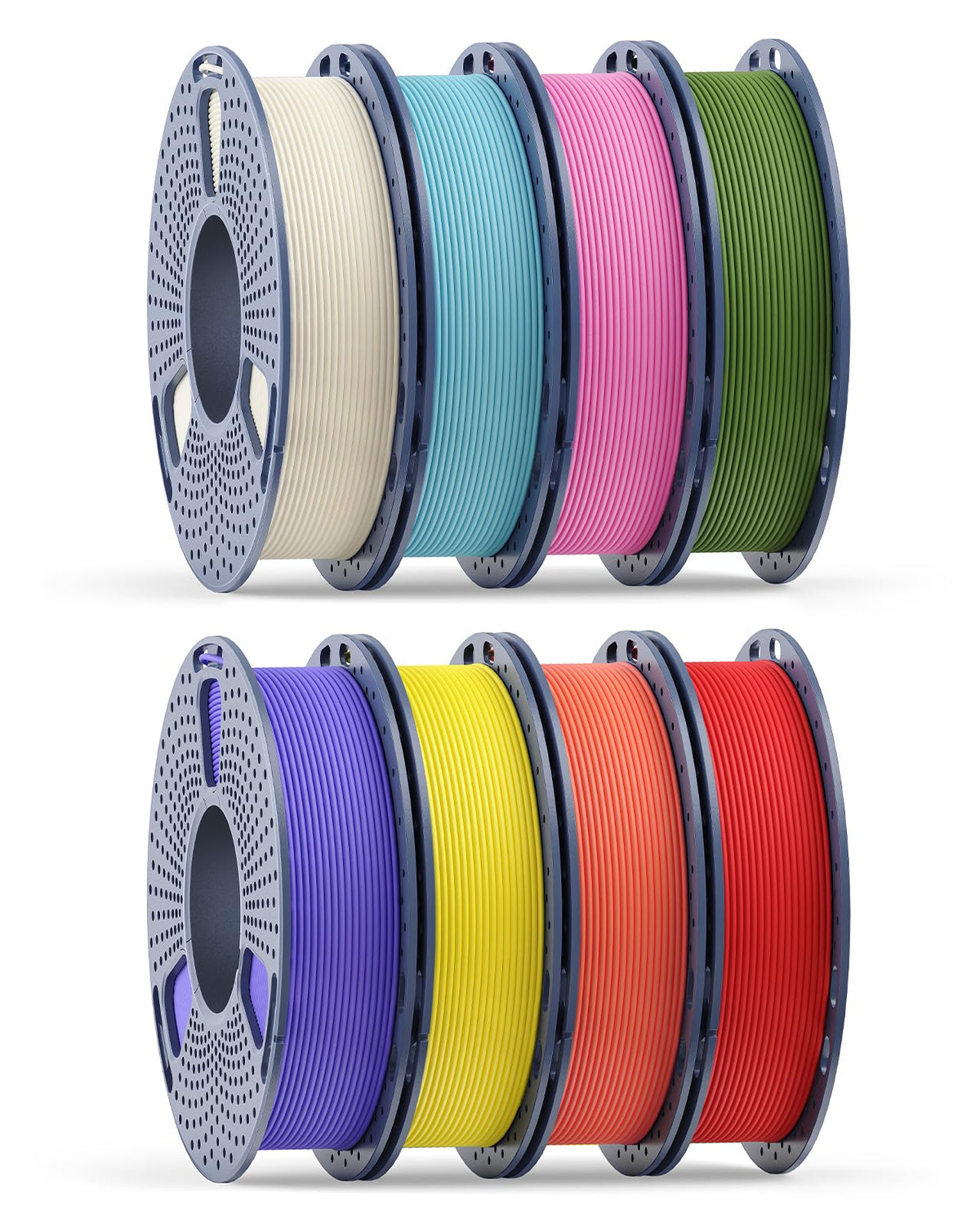 250g PLA Filament 1.75mm Bundle, SUNLU 3D Printer Filament Neatly Wound, Individually Vacuum Packed, 250g Spool, 8 Rolls, White+Red+Orange+Yellow+Green+Blue+Cyan+Purple