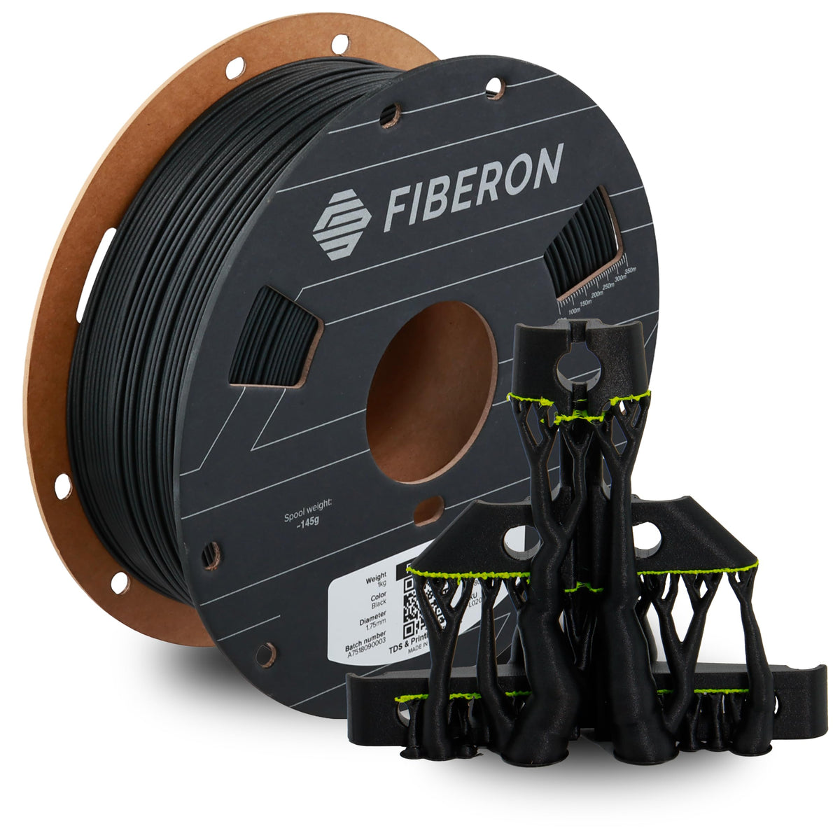 Polymaker Fiberon PA6-CF20 Carbon Fiber Nylon Filament 1.75mm Black 0.5kg, Fiberon PA6-CF20 Nylon Warp Free 1.75mm 3D Printing Filament