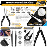 59pcs 3D Printer Tools Kit with Hard Case, 3D Printer Accessories incl Deburring Tool, Digital Caliper, Hygrometer, Nozzle Clog Poke, Pilers, Flush Cutter, for Bambu Lab, Ender 3, FDM/SLA Printers etc