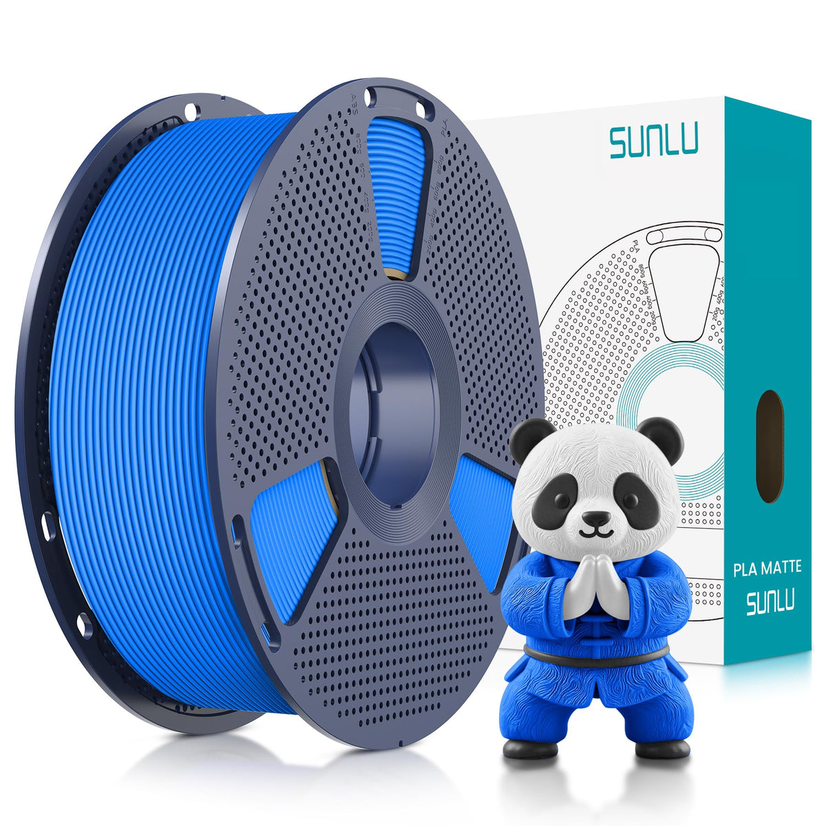 SUNLU 4KG 3D Printer Filament Bundle PLA Matte 1.75mm, Neatly Wound Filament with Matte Finish, Print with 99% FDM 3D Printers, 1kg Spool (2.2lbs), 4 Packs, Black*4