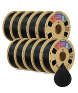 OVERTURE 10KG Bundle PLA Filament 1.75mm, Neatly Wound 3D Printer Filament 10 Pack 1kg Spool (2.2lbs), Dimensional Accuracy +/- 0.02 mm, Fit Most FDM 3D Printers (Black 10-Pack)