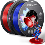 Official Creality PETG 3D Printer Filament 1.75mm 4KG (8.8lbs), High Precision, Strong Toughness, Odorless, Better Flow, Moistureproof 3D Printing CR PETG Filament, Black+White+Grey+Clear