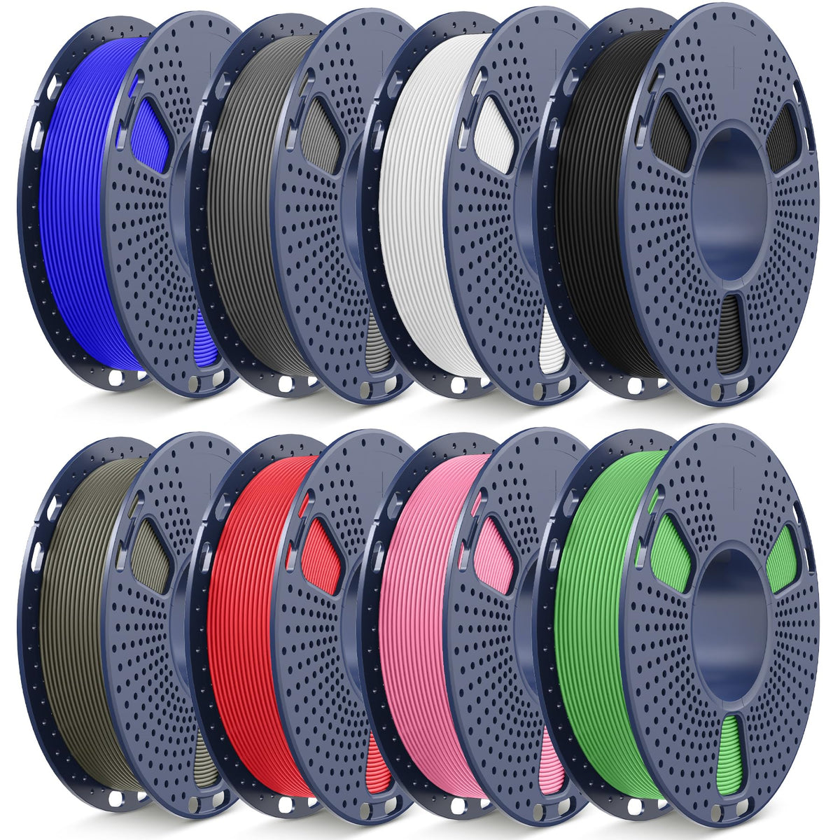 SUNLU 4KG 3D Printer Filament Bundle PLA Matte 1.75mm, Neatly Wound Filament with Matte Finish, Print with 99% FDM 3D Printers, 1kg Spool (2.2lbs), 4 Packs, Black*4
